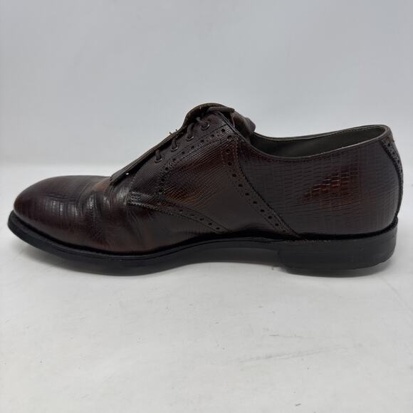 Footjoy‎ Classics Vintage Golf Shoes Kiltie Size 10.5 Lizard Skin Brown USA Made main image 6